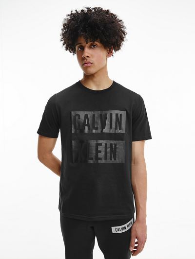 Calvin Klein Ruhák HU307451 | Calvin Klein Logo Gym Férfi Póló Fekete